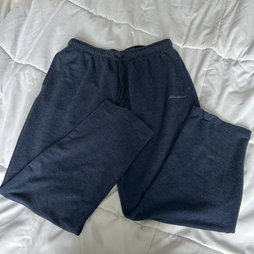 Eddie Bauer Sweatpants Joggers Blue Relaxed‎ Fit Mens Medium M Drawstring